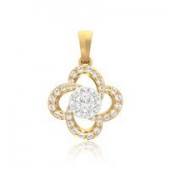 Beautifully Crafted Diamond Pendant in 18k gold with Certified Diamonds - PDD10105W, PD10105WER